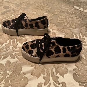Superga Velvet Cheetah Platform Sneakers